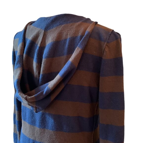 Lady Dutch - Striped Knit Hooded with cloth pin attach Cardigan Sweater XS - Picture 6 of 11